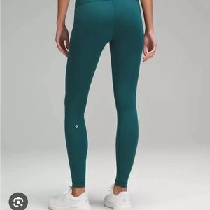 Lululemon Wunder Train 25” Teal Leggings